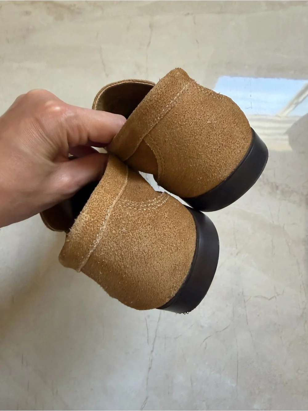 Zara Suede Loafers with Gold Bit - Camel Brown